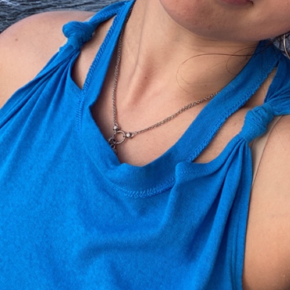 Vibrant Blue Knotted Tank Top